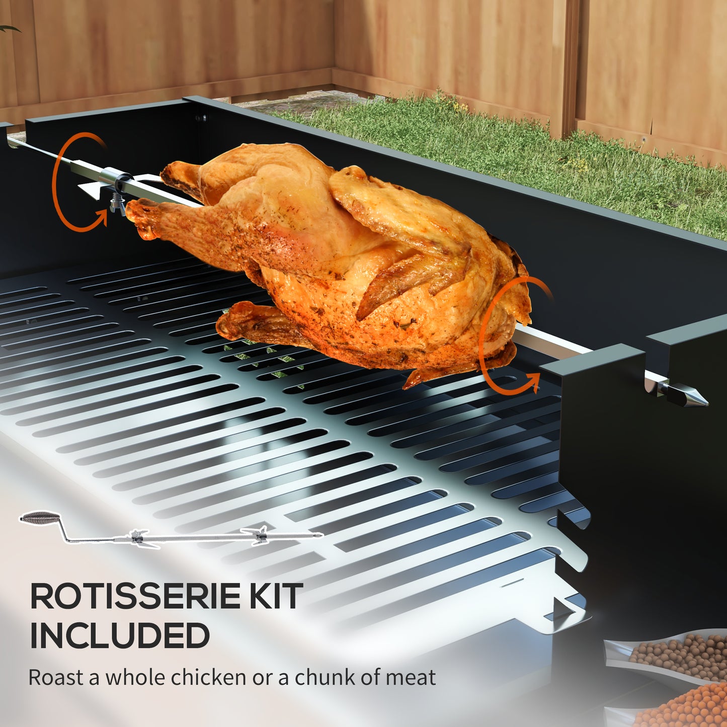 BBQ Rotisserie Grill Roaster Charcoal Spit Roasting Machine