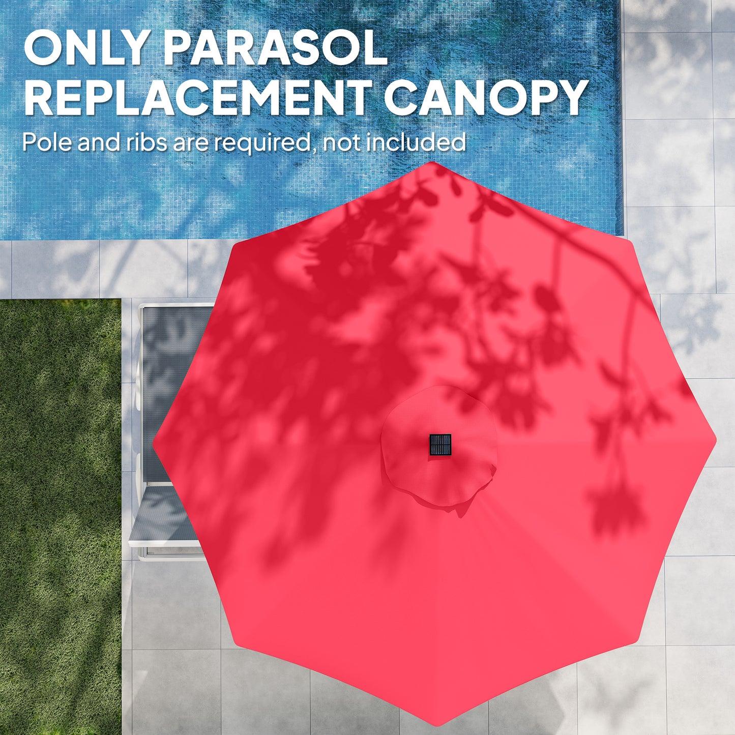 3 m Replacement Parasol Canopy with Top Vent