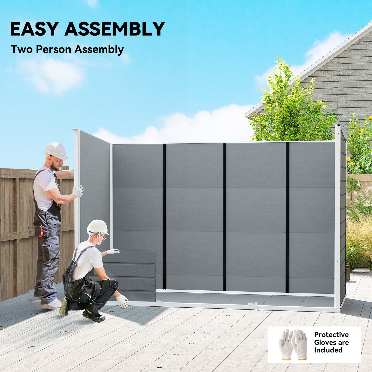 10 x 4 ft Resin Garden Shed, Outdoor Storage Shed with Floor