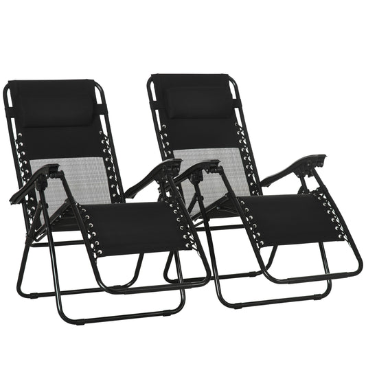 Garden Recliner Chairs Set of 2