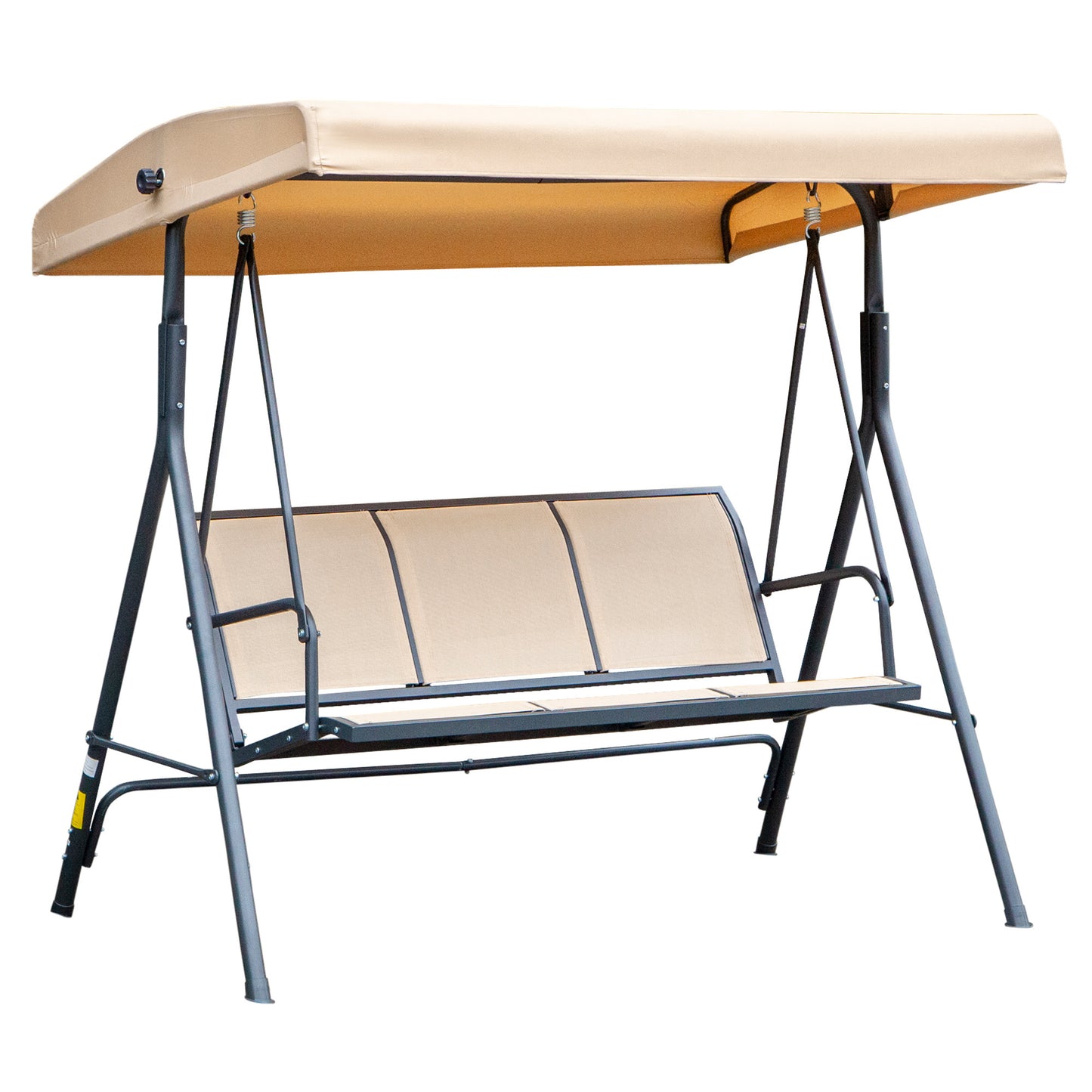 3 Seater Swing Chair, Garden Swing Bench with Canopy