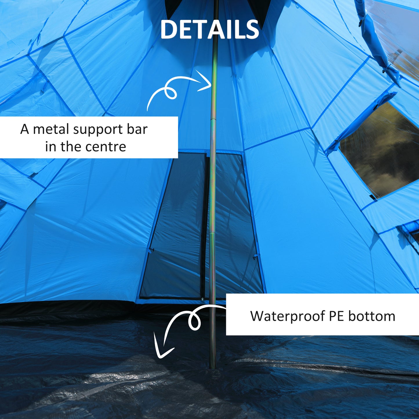 6 Men Tipi Tent with Carry Bag