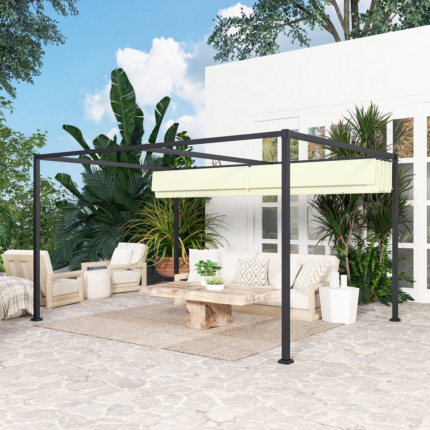 4 x 3(m) Metal Pergola with Retractable Roof