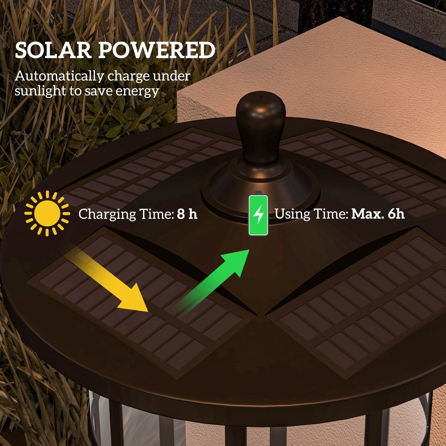 Set of Two 1.8m Traditional Style Solar Lamp Posts