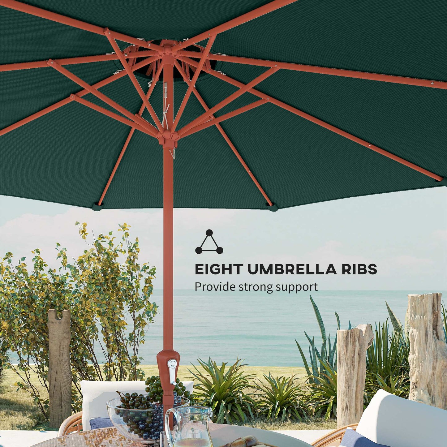 2.7 m Garden Parasol with Double Top Outdoor Market Table Umbrella