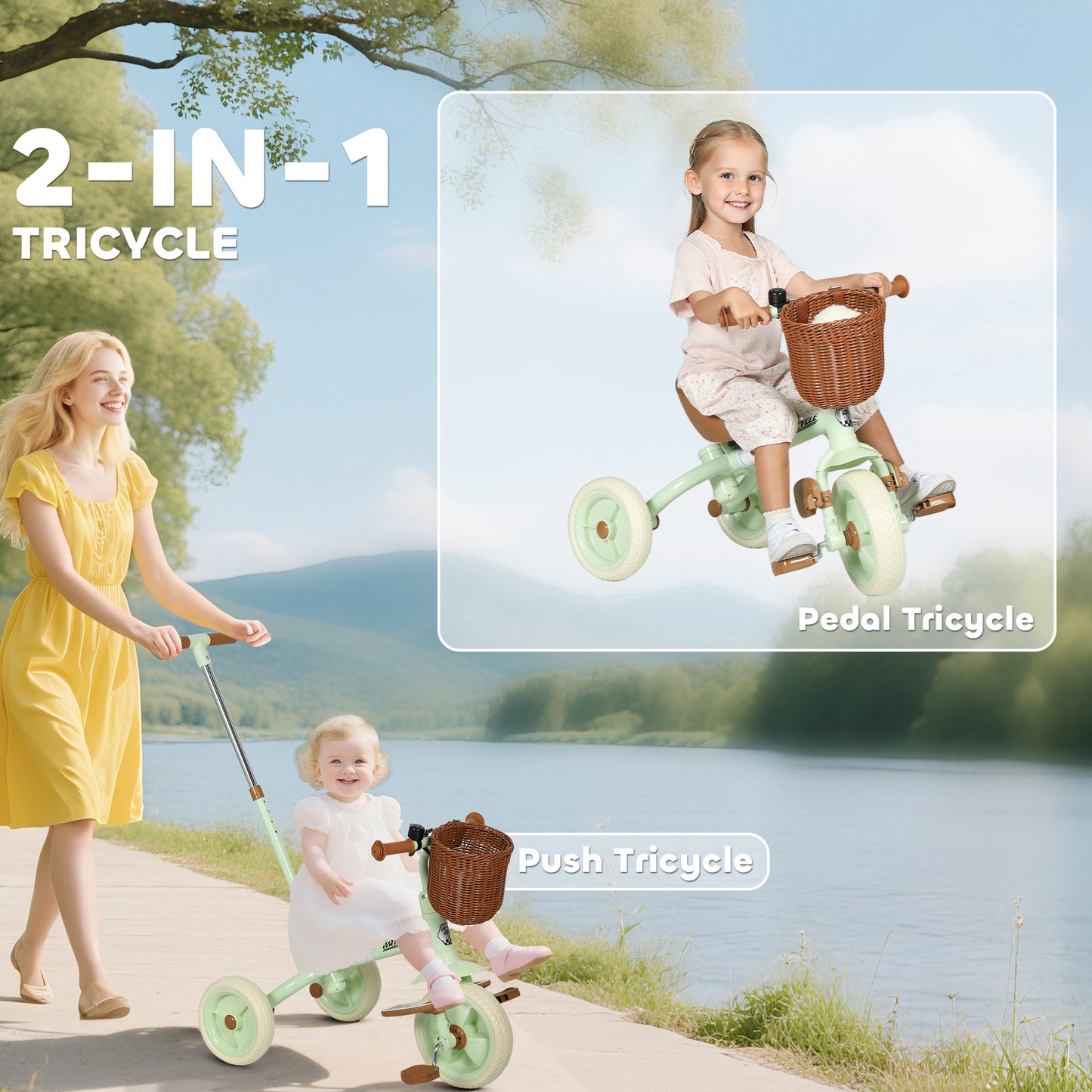 2-In-1 Toddler Trike for 2-5 Years Old
