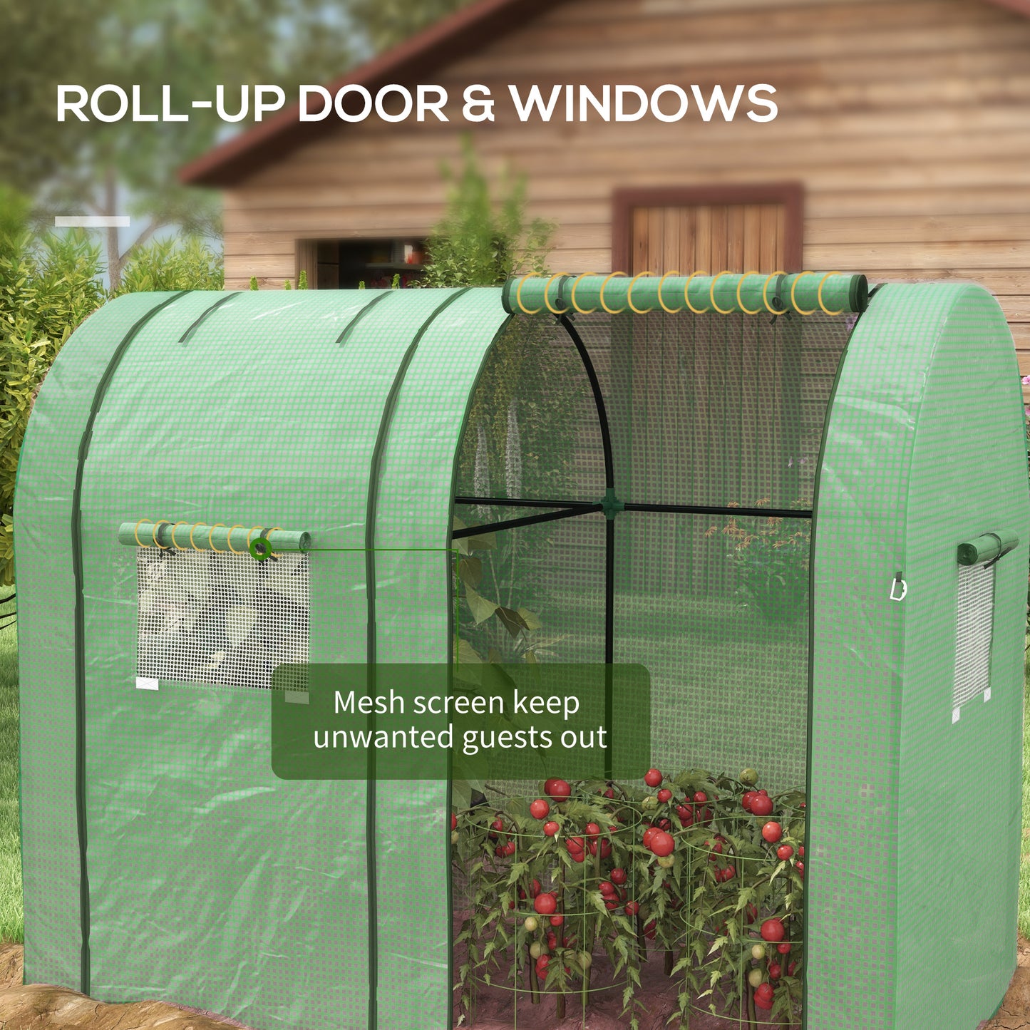 Tomato Greenhouse, Garden Growhouse with 2 Roll-up Doors
