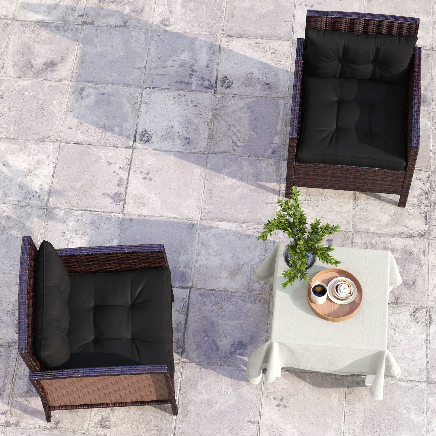 4-Piece Seat Cushions Back Pillows Replacement