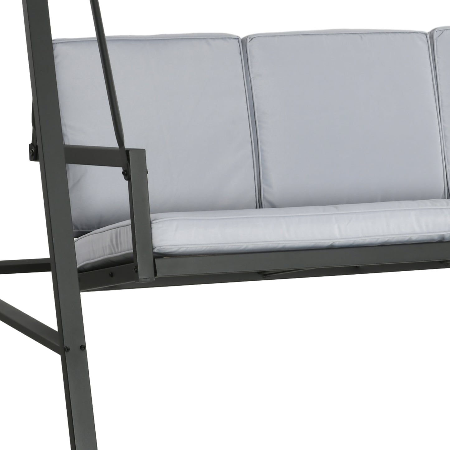 Three-Seat Garden Swing Chair, with Adjustable Canopy