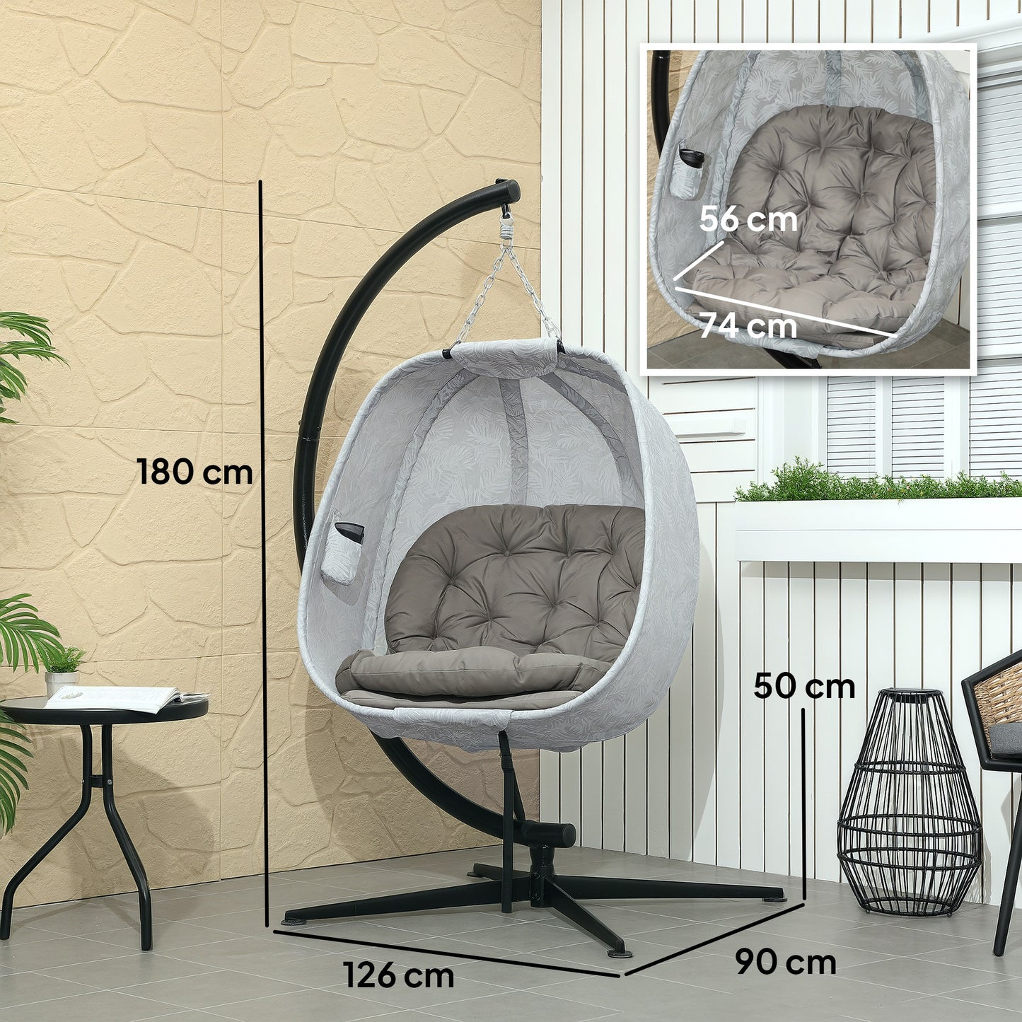 Hanging Egg Chair Outdoor Indoor Garden Swing Chair (3)