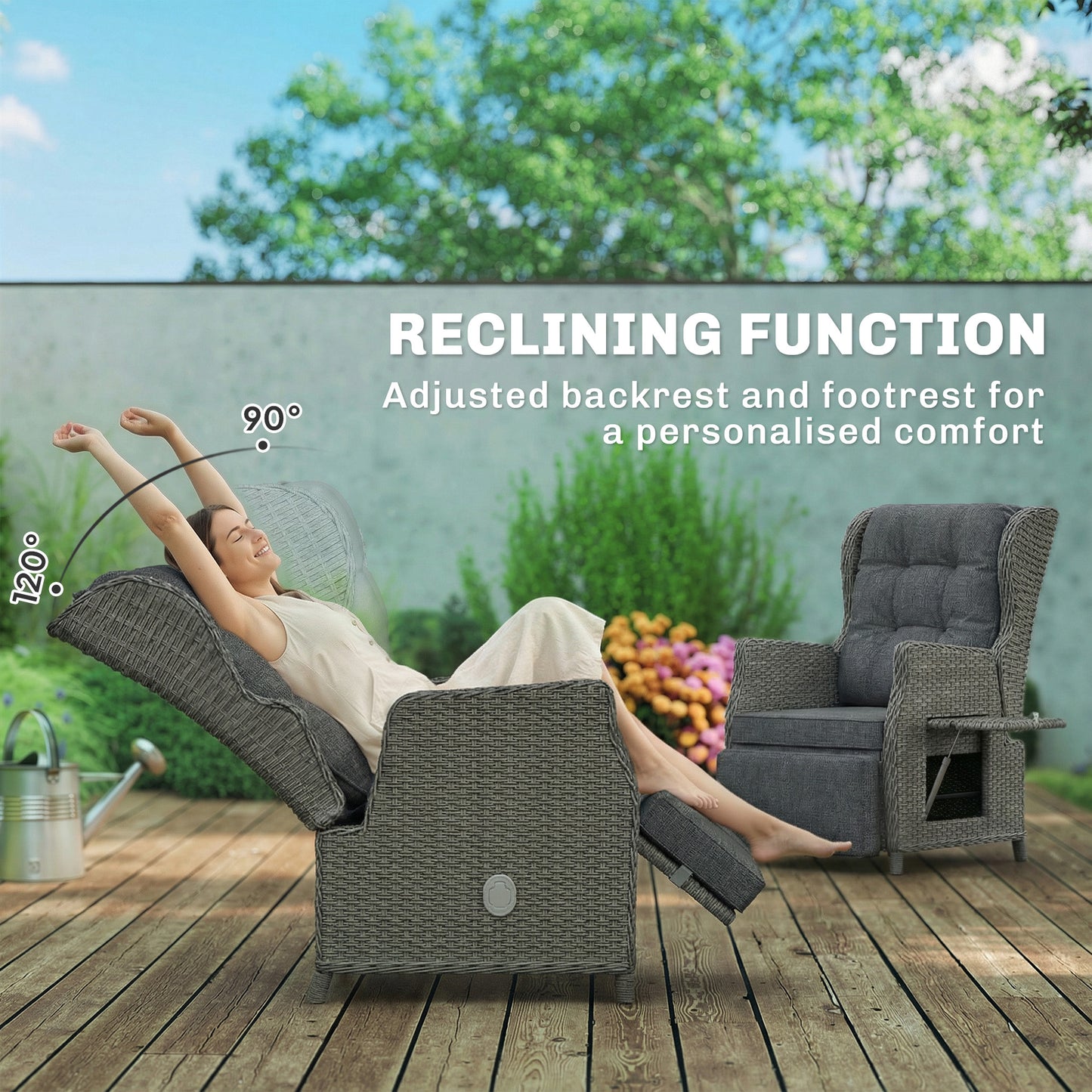 Rattan Garden Recliner Chair