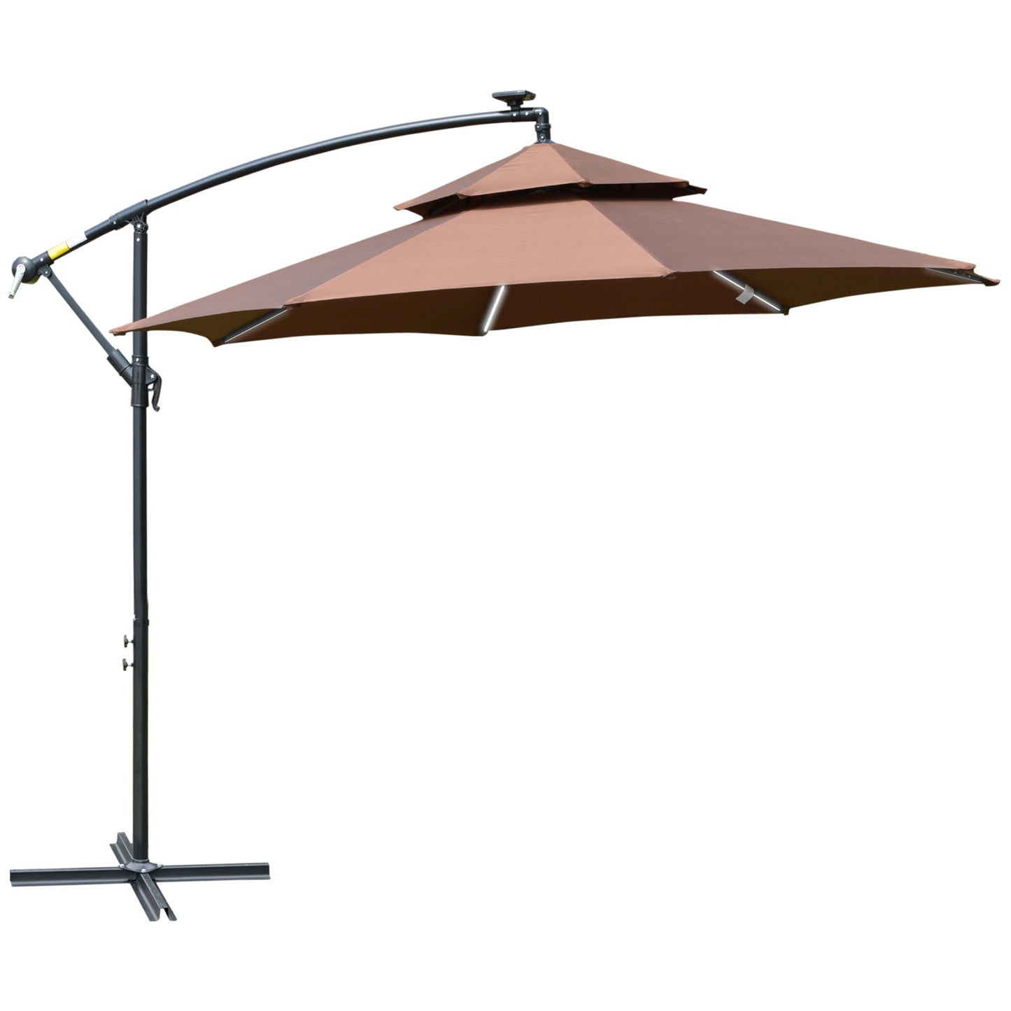 3(m) Cantilever Banana Parasol Hanging Umbrella with Double Roof