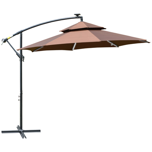 3(m) Cantilever Banana Parasol Hanging Umbrella with Double Roof