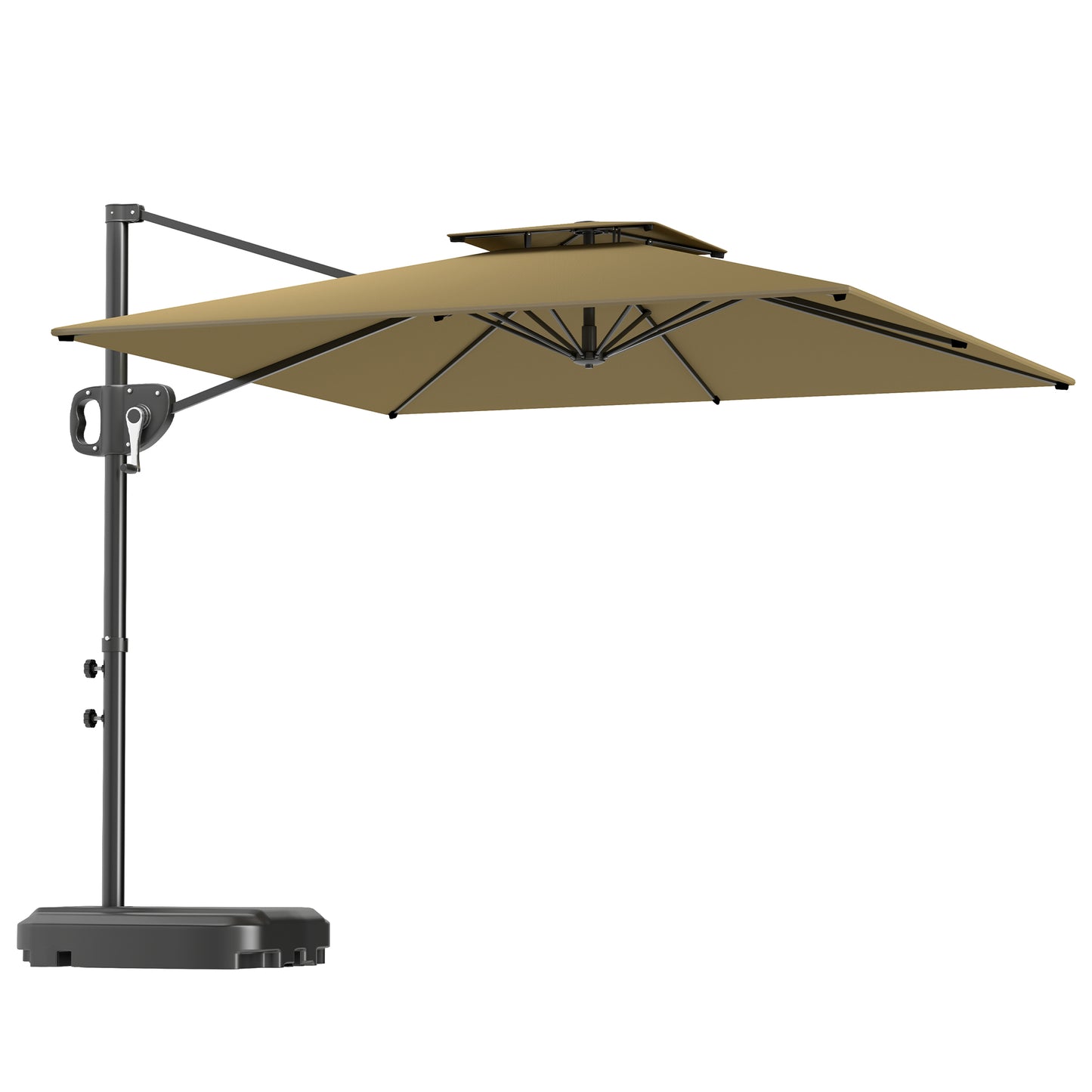 Cantilever Parasol with Weighted Base Double Top Garden Parasol