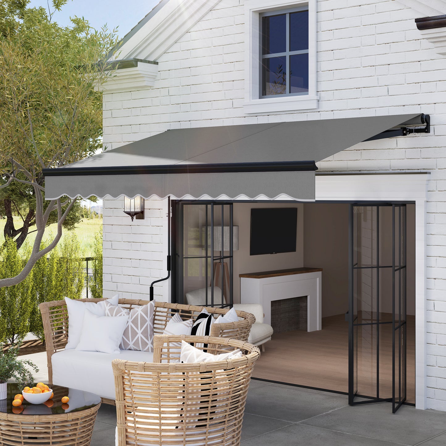 2.5 x 2m Electric Awning with LED Light and Remote Controller