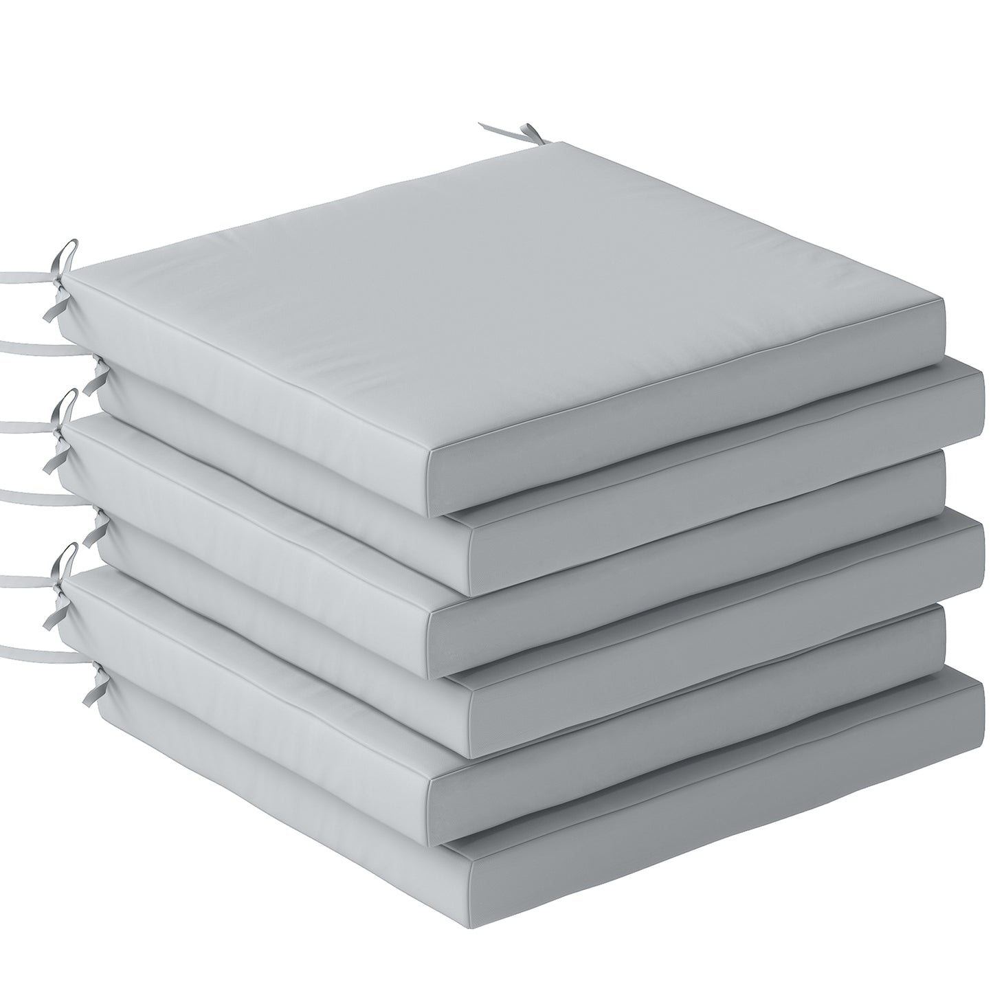 Set of 6 Outdoor Seat Cushions with Machine Washable Cover