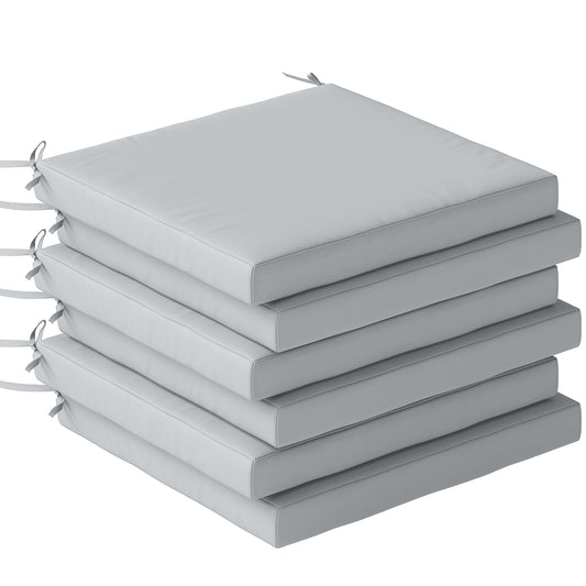 Set of 6 Outdoor Seat Cushions with Machine Washable Cover
