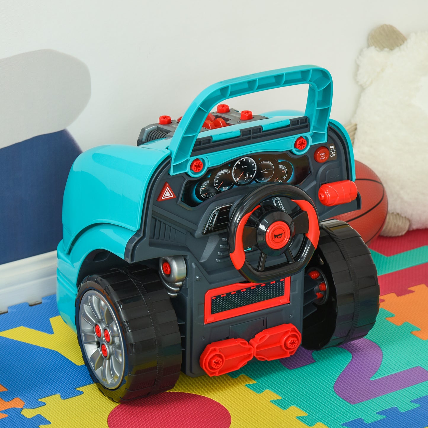 Kids Truck Engine Toy Set, with Horn, Light, Car Key