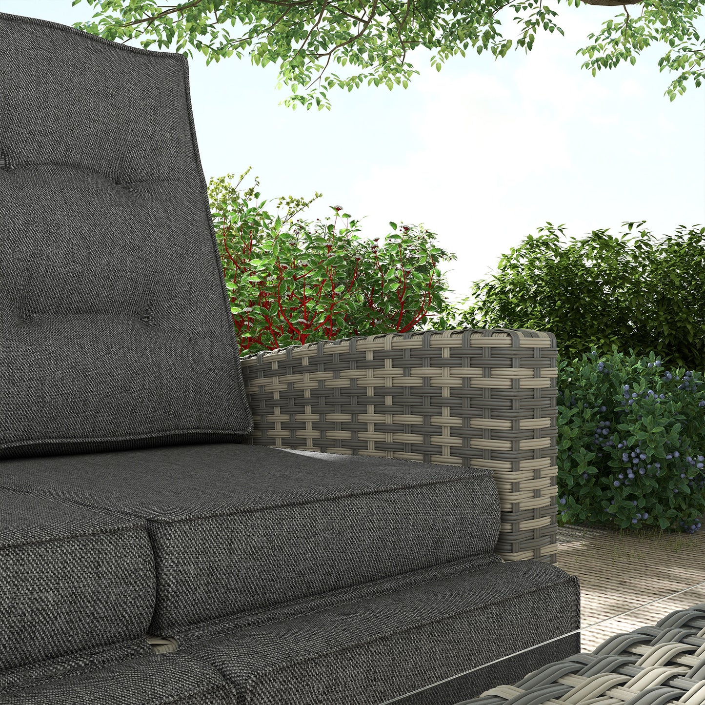 4 Piece Rattan Garden Furniture Set Outdoor Sofa Sectional Set