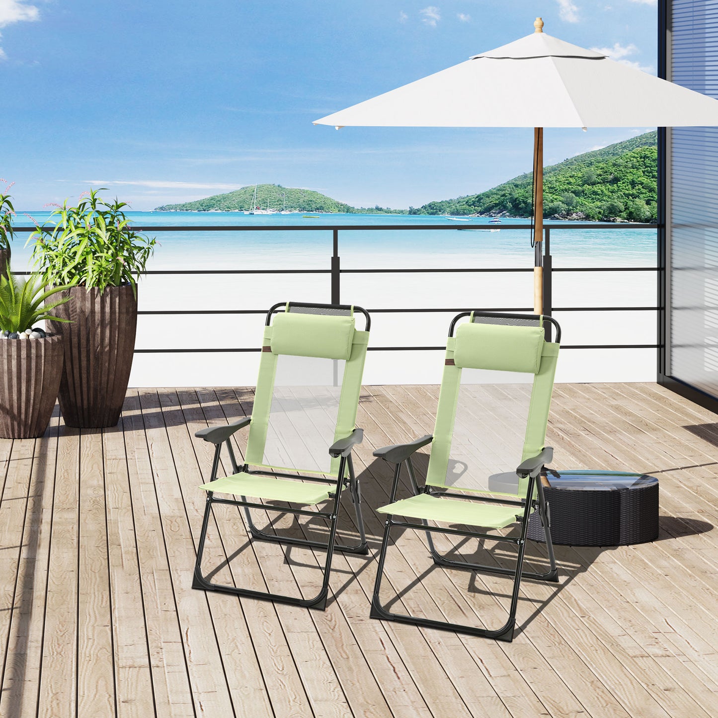 Folding Garden Chairs Set of 2