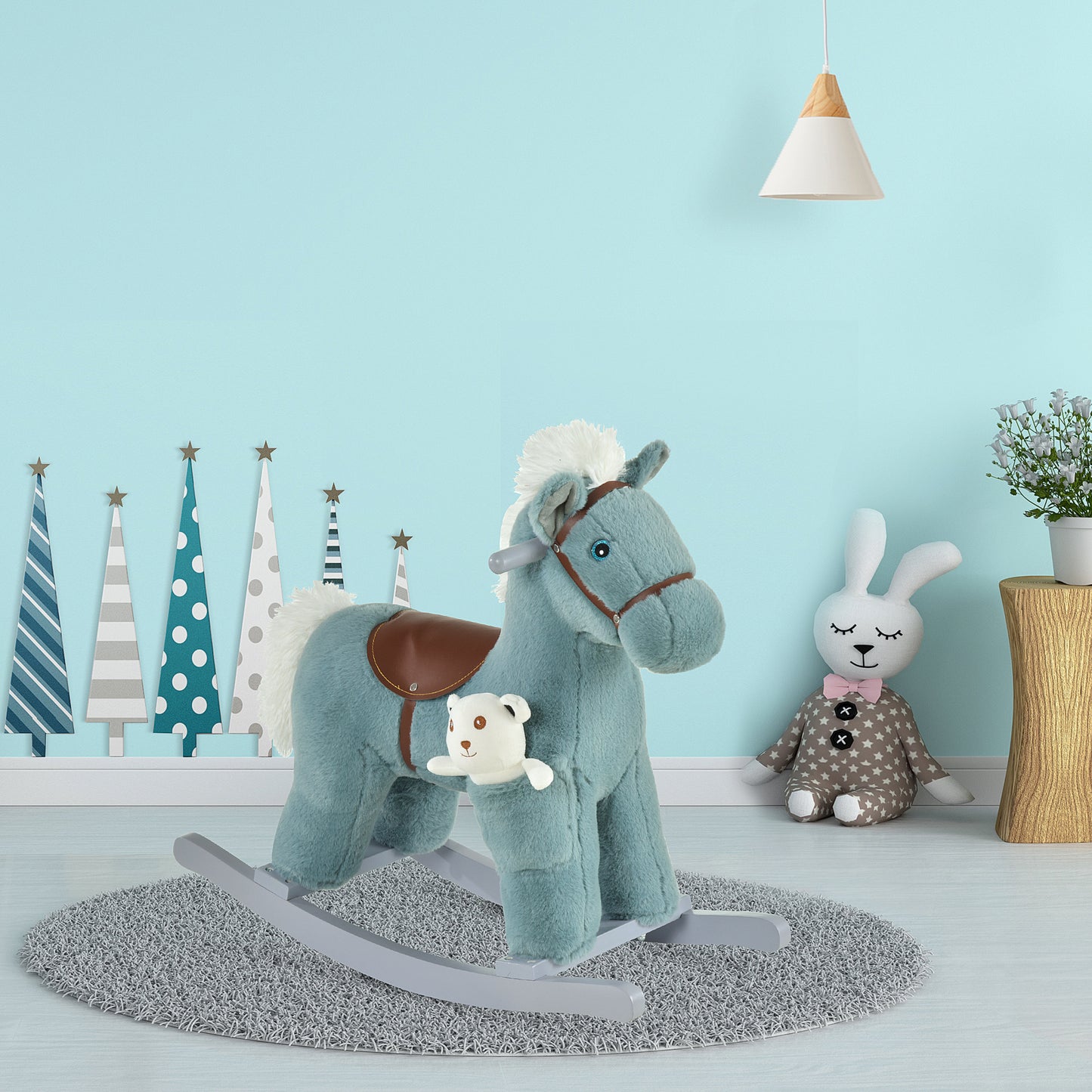 Kids Plush Ride-On Rocking Horse Toy Rocker