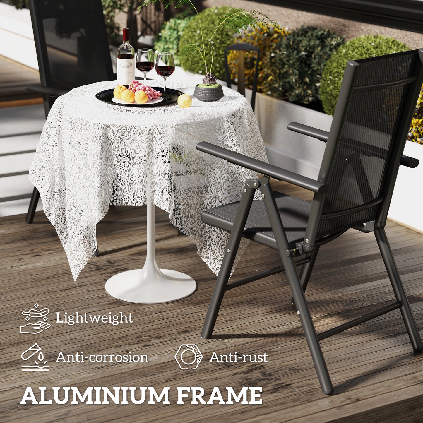 Set of 2 Folding Garden Chairs