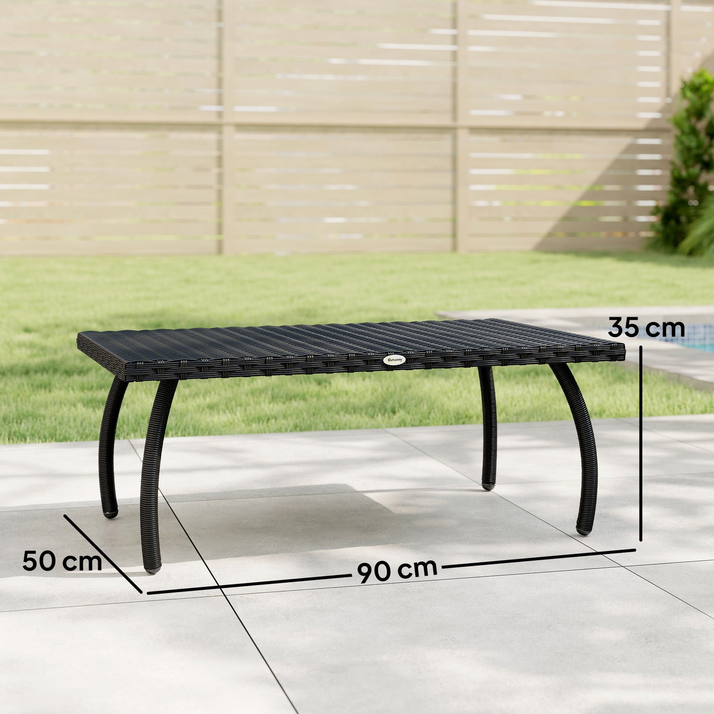 PE Wicker Rattan Garden Coffee Table (1)