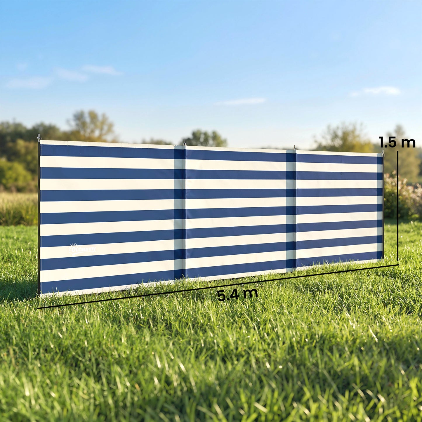 4 Pole Camping Windbreaks, Beach Wind Shield Shelter with Carry Bag (3)