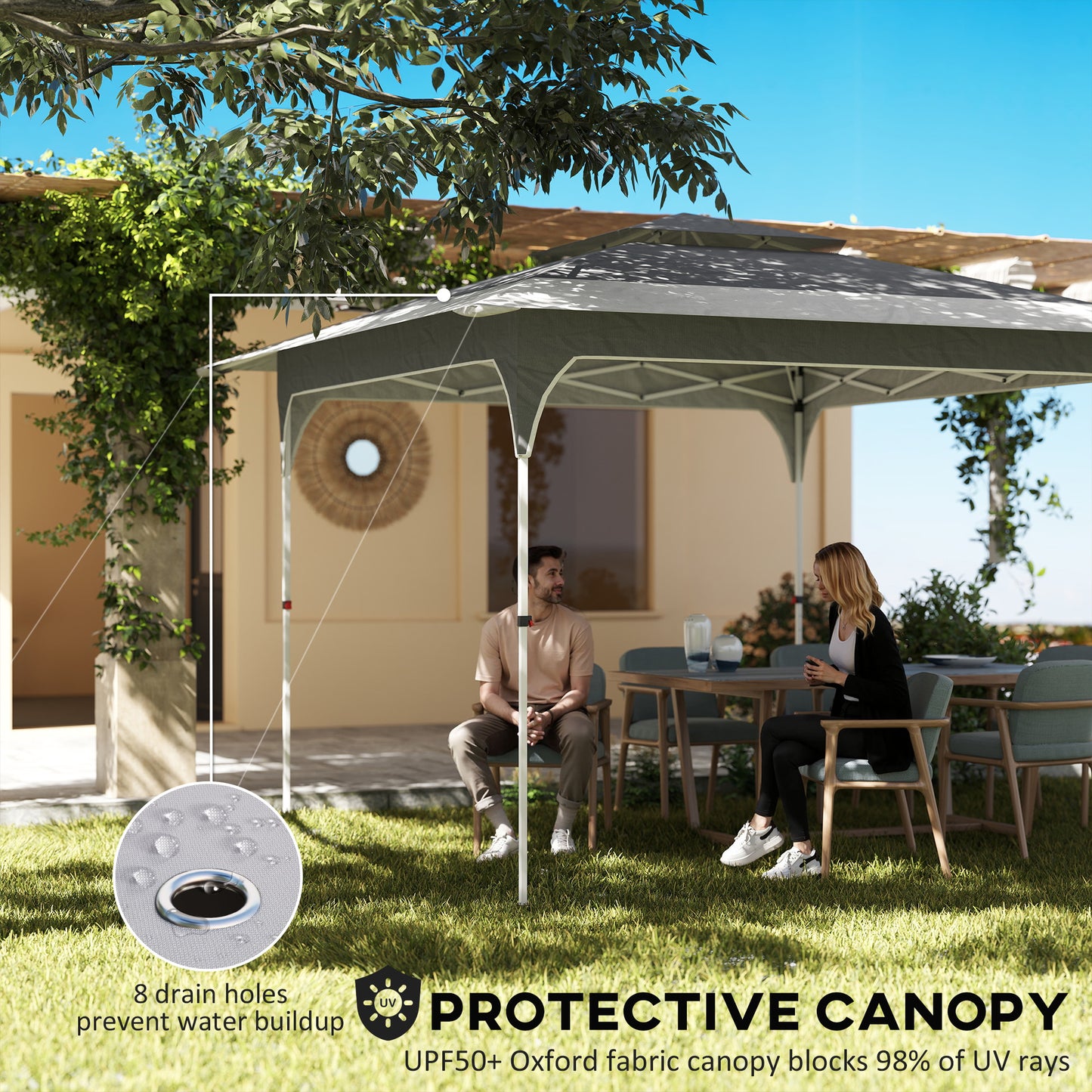 3.5 x 3.5 m Pop Up Gazebo with One-Push Setup
