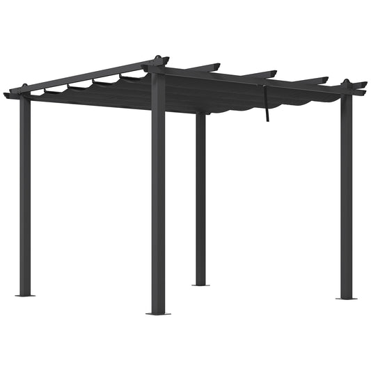 3 x 3m Aluminium Pergola with Retractable Roof and L4 Wind-proof