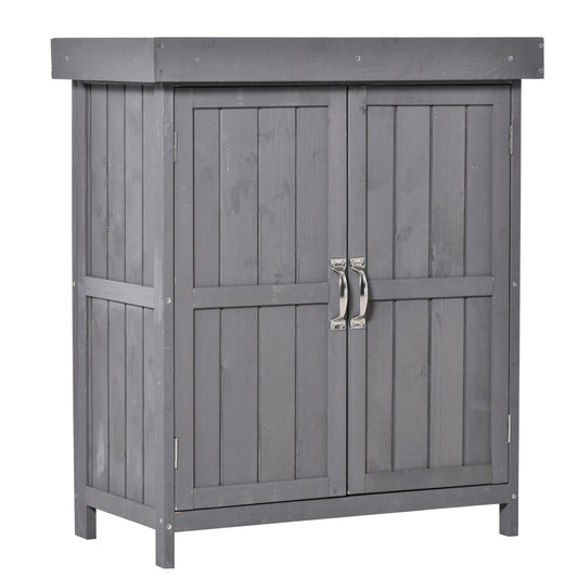 Small Shed, Wooden Garden Shed with Openable Hinged Roof