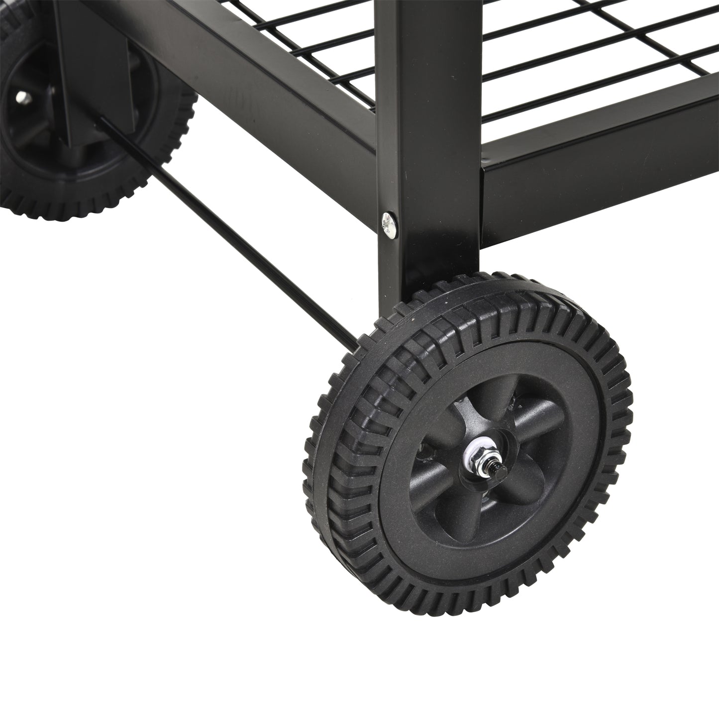 Steel 2-Grill Charcoal BBQ w/ Wheels