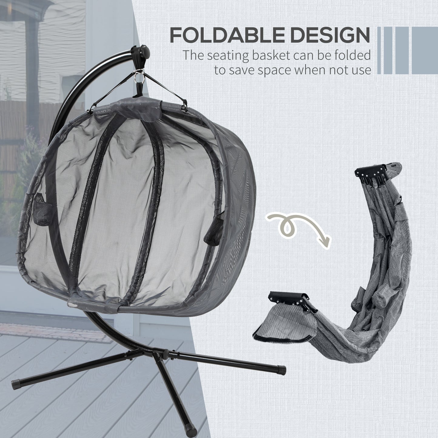 Double Hanging Egg Chair 2 Seaters Texteline Swing Hammock Chair