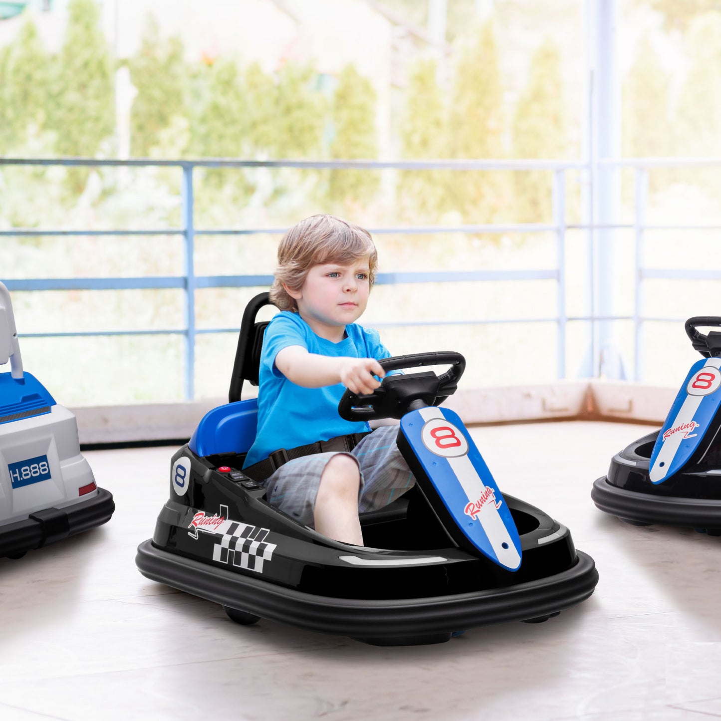 6V Electric Kids Bumper Car, 6V Spin Waltz Car, with Music, Horn