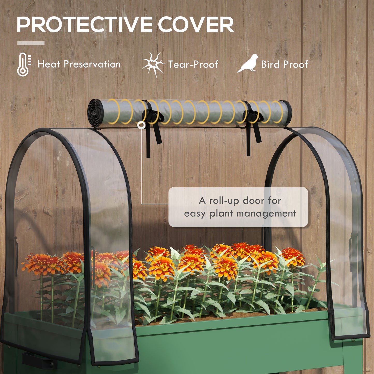 Raised Planter with Greenhouse Cover