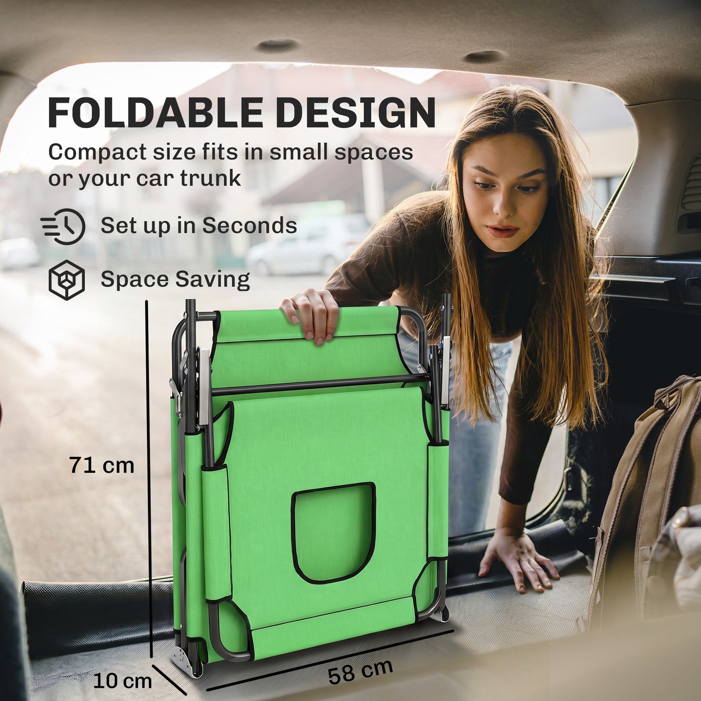 Folding Sun Lounger with Face Hole