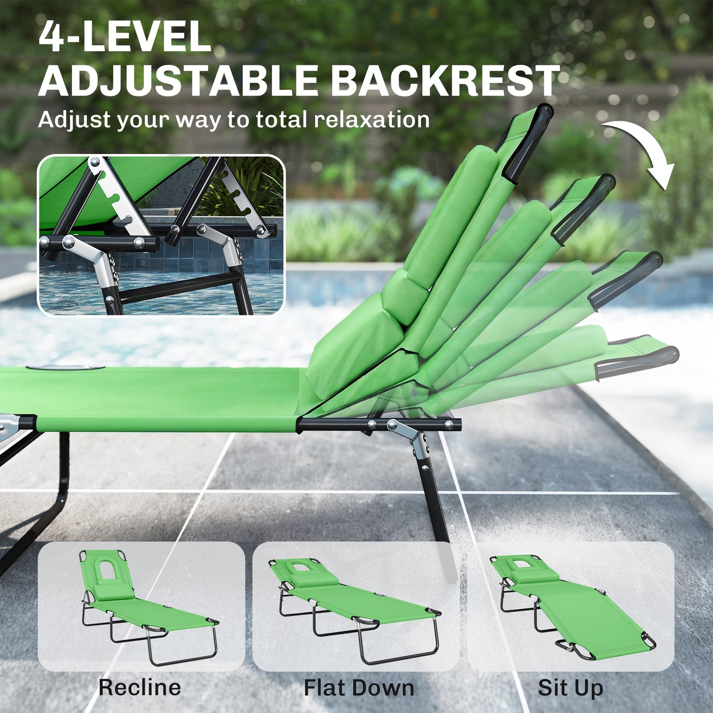 Folding Sun Lounger with Face Hole