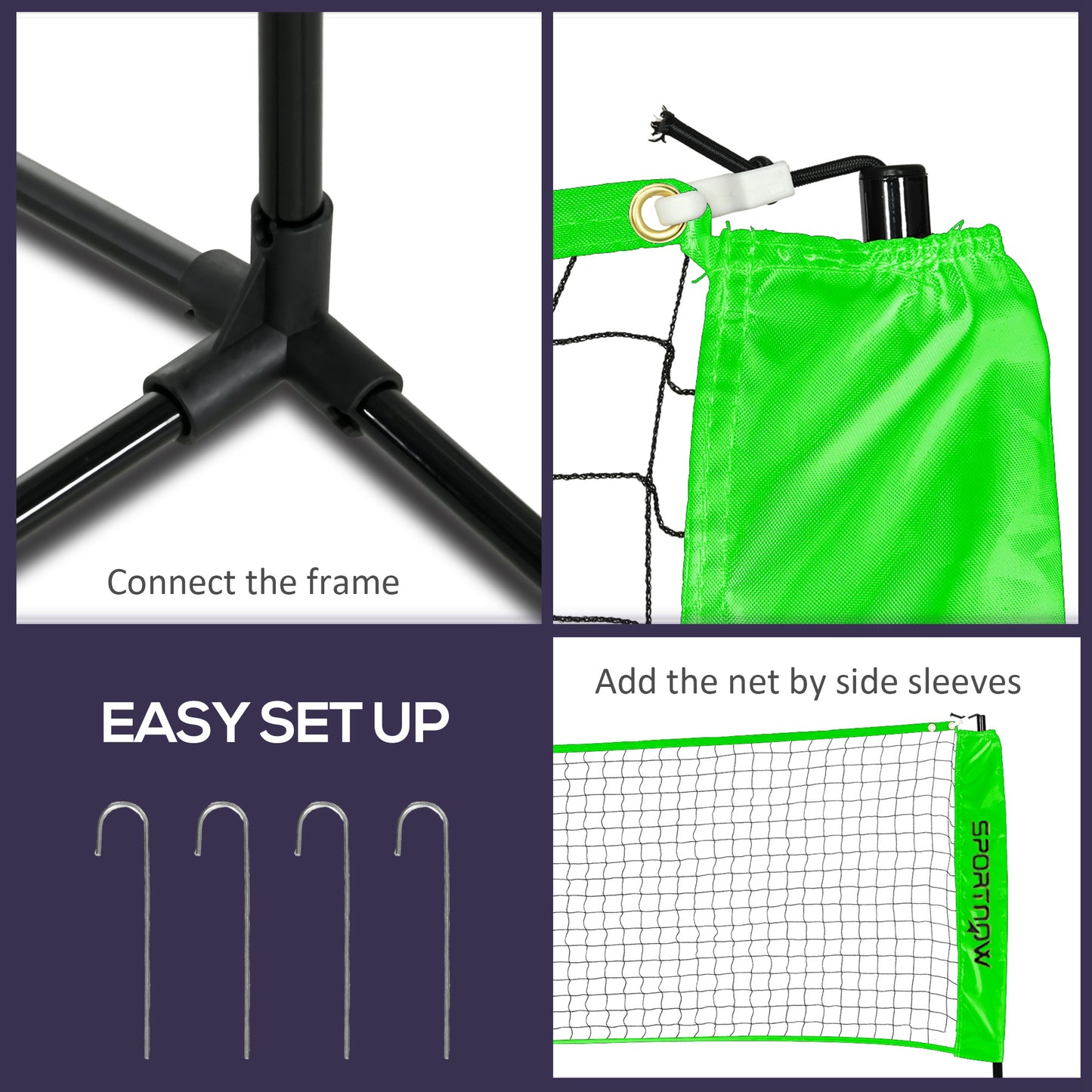 Badminton Net Set, Height Adjustable Net for Pickleball, Volleyball