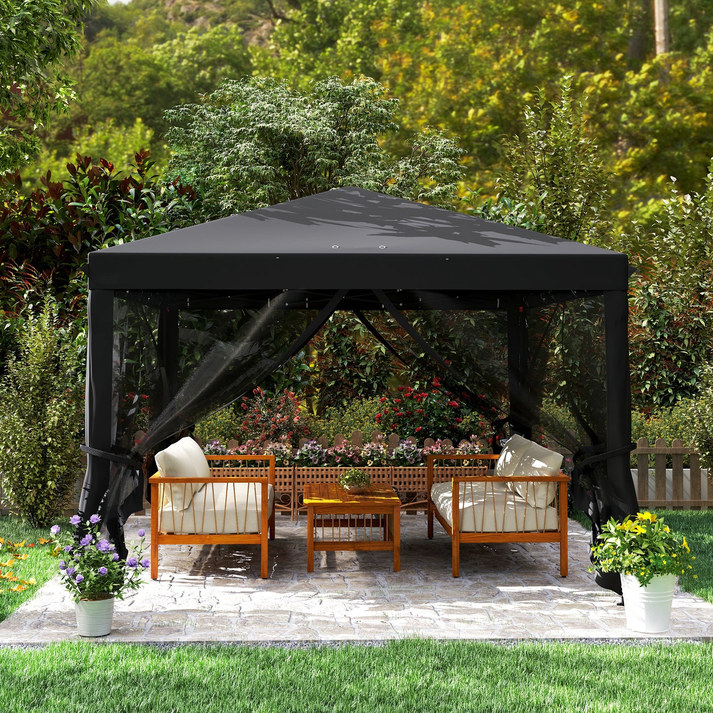 3 x 3 m Pop Up Gazebo, 420D Garden Tent Canopy