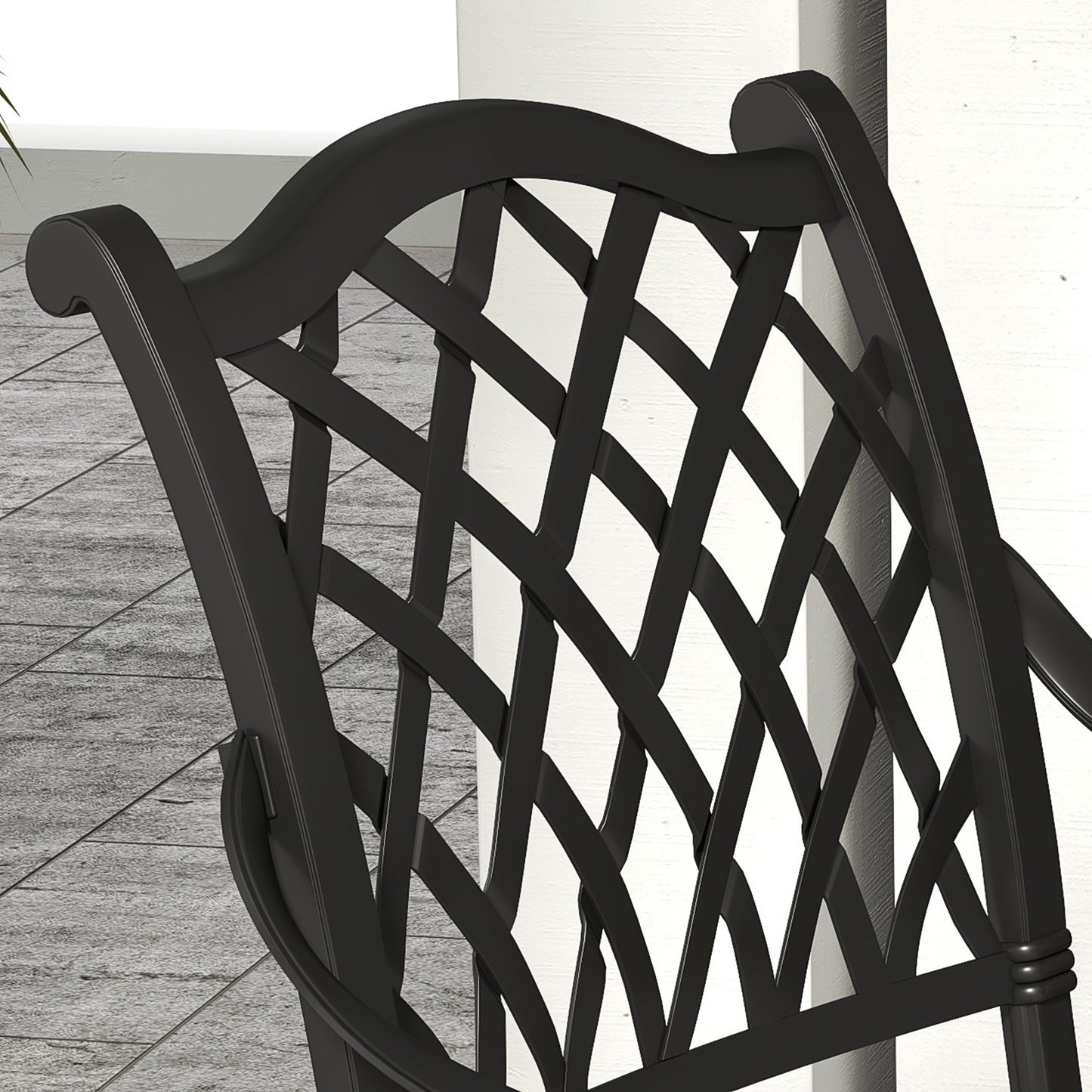 7 Pieces Aluminium Patio Dining Set with Umbrella Hole