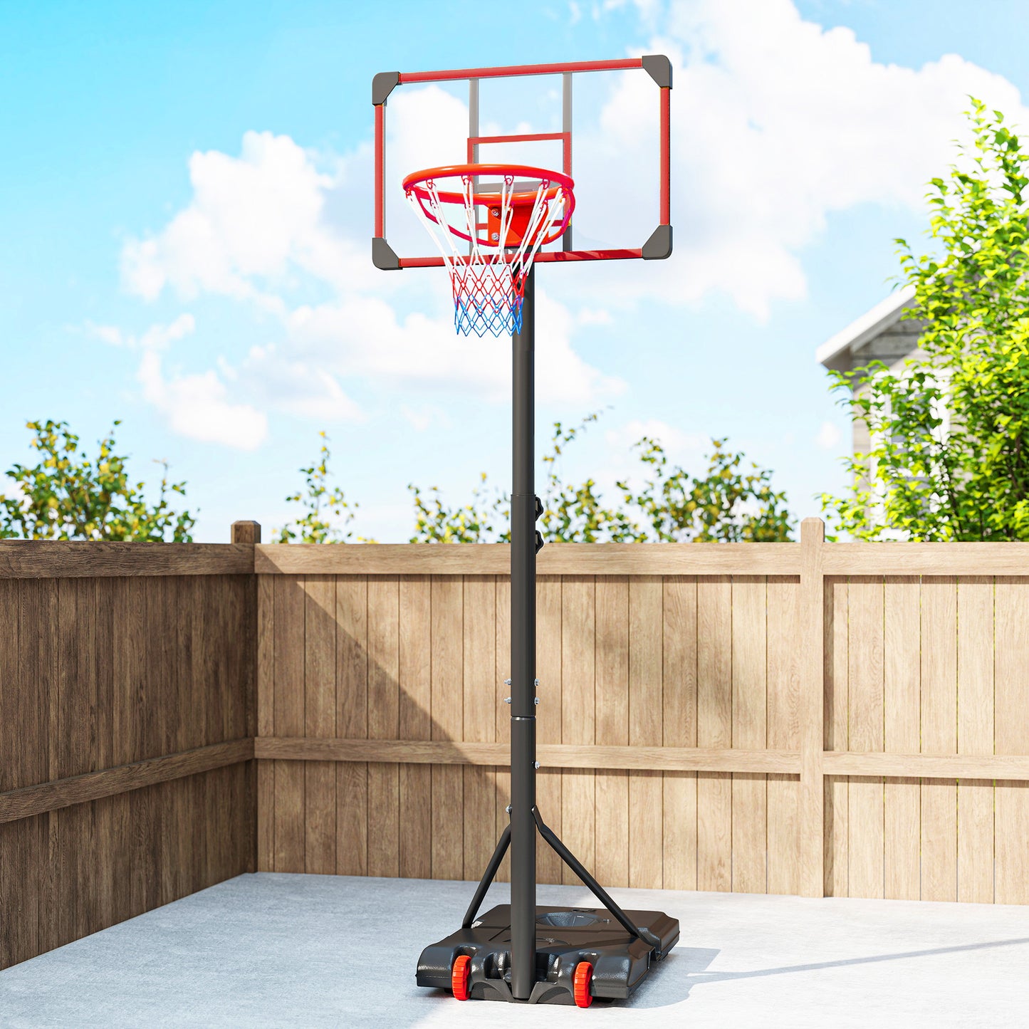 Height Adjustable Basketball Hoop and Stand with Firm Backboard
