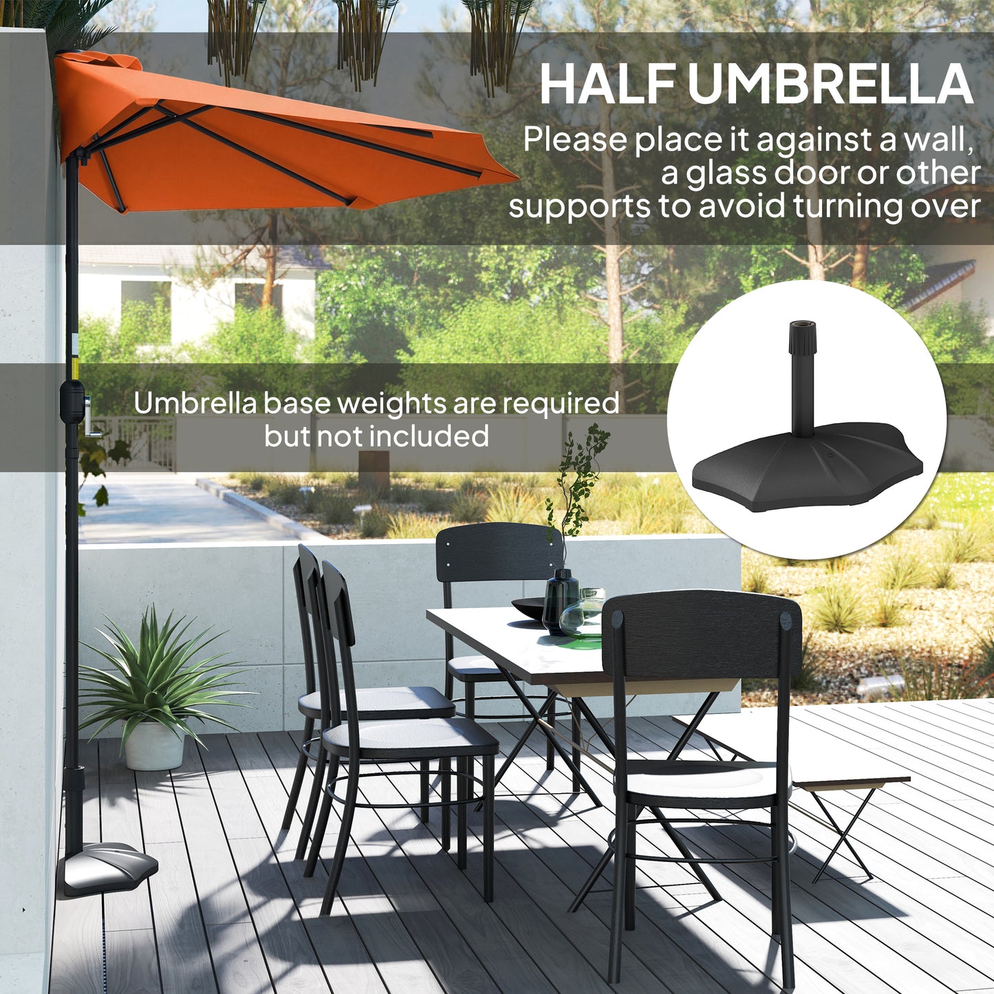 Half Round Parasol Umbrella
