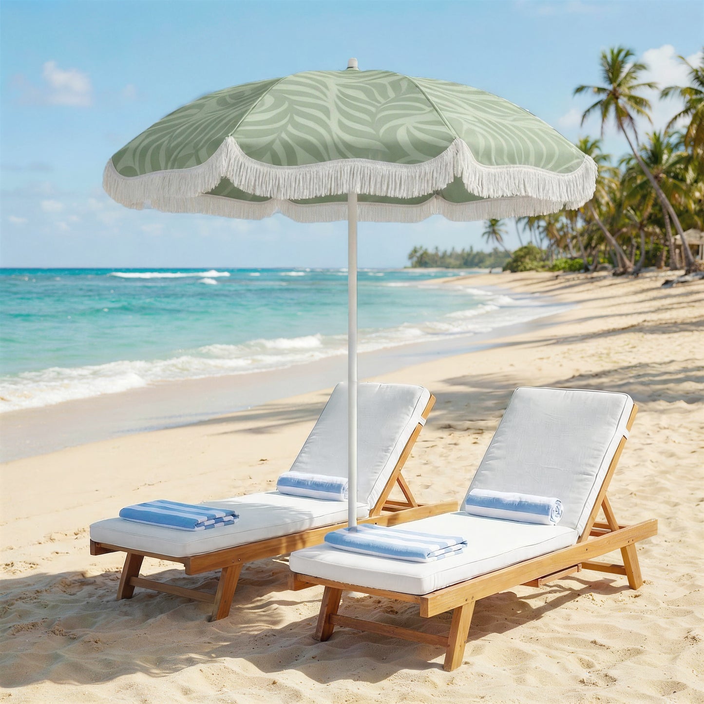 1.8 m Beach Umbrella Parasol with Sand Anchor