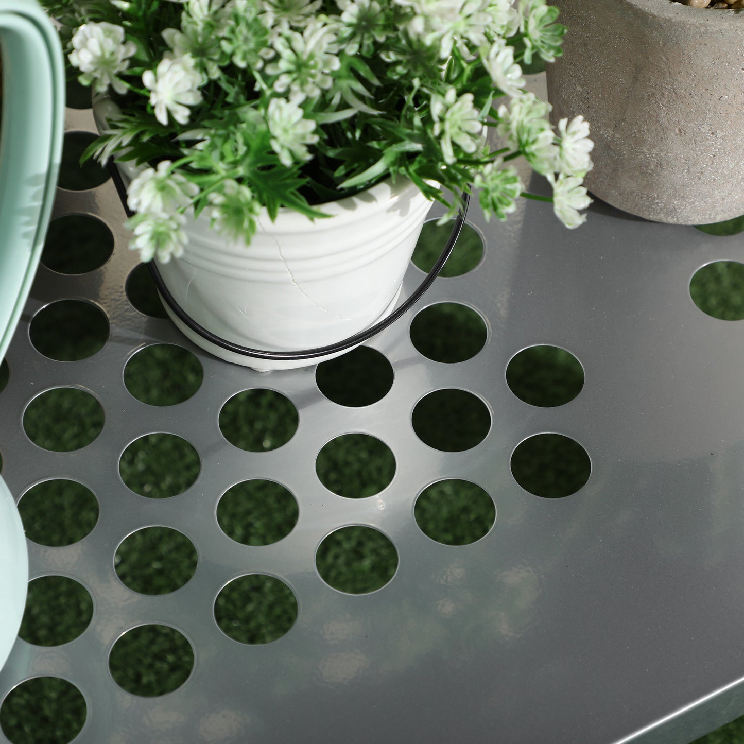 2-Tier Plant Stand, Corner Plant Shelf for Outdoor