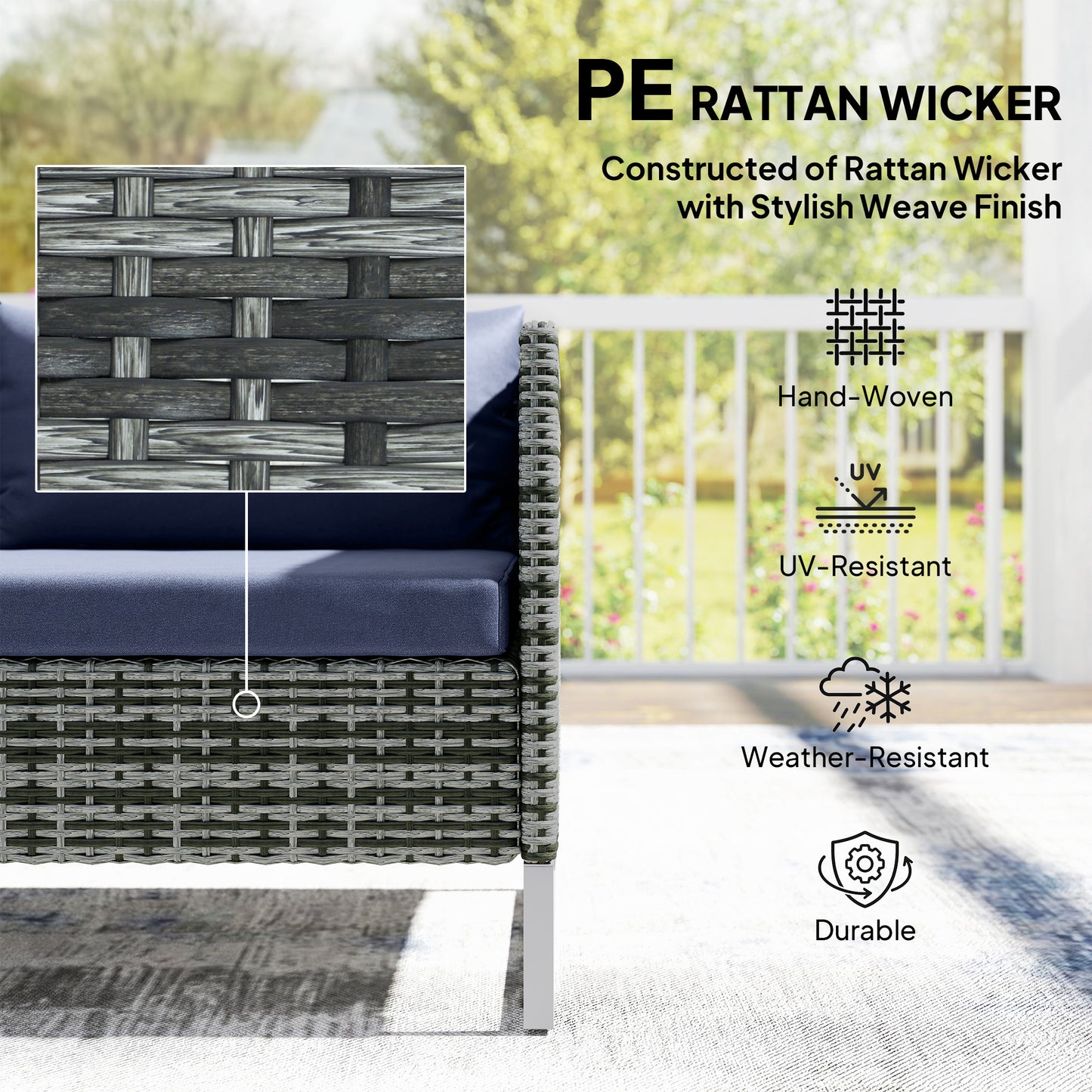 4 Piece Rattan Garden Furniture Set