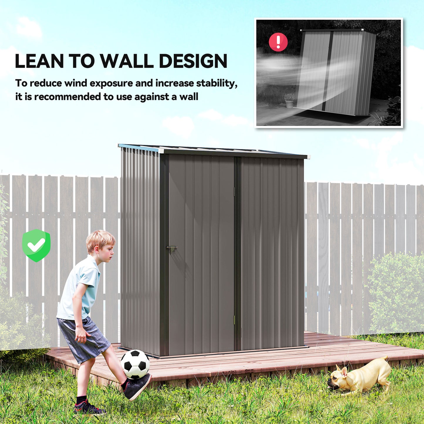 5.3 x 3.1ft Corrugated Steel Garden Shed