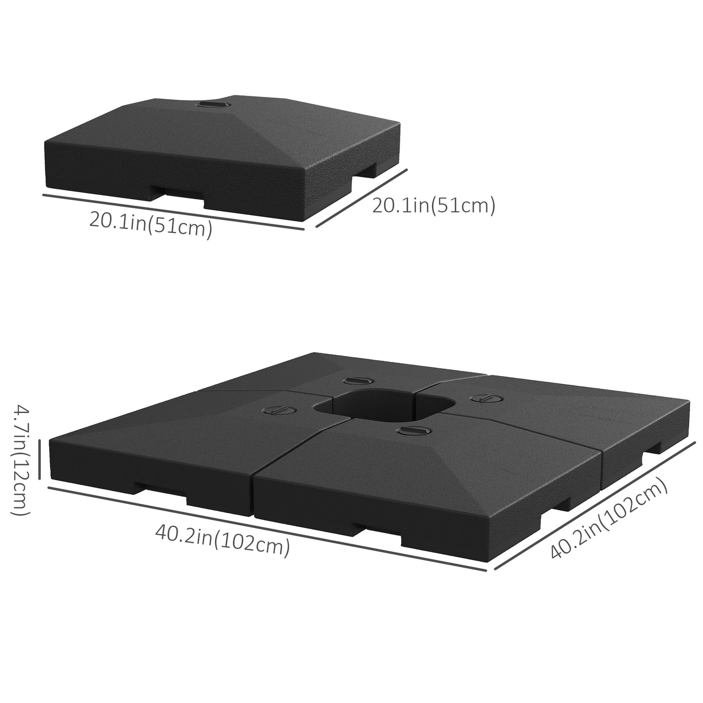 4 Pieces Fillable Parasol Base