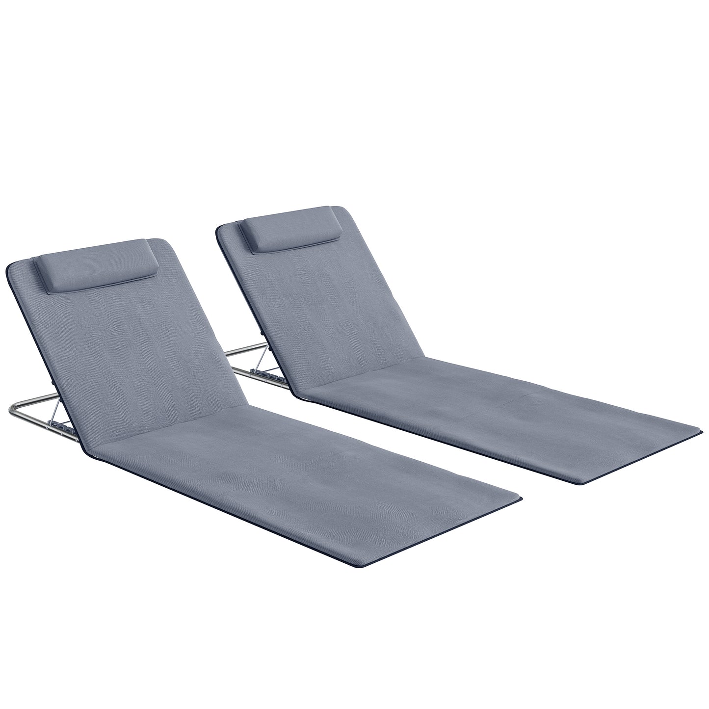 Set of 2 Foldable Garden Beach Chair Mat Lightweight Outdoor Sun