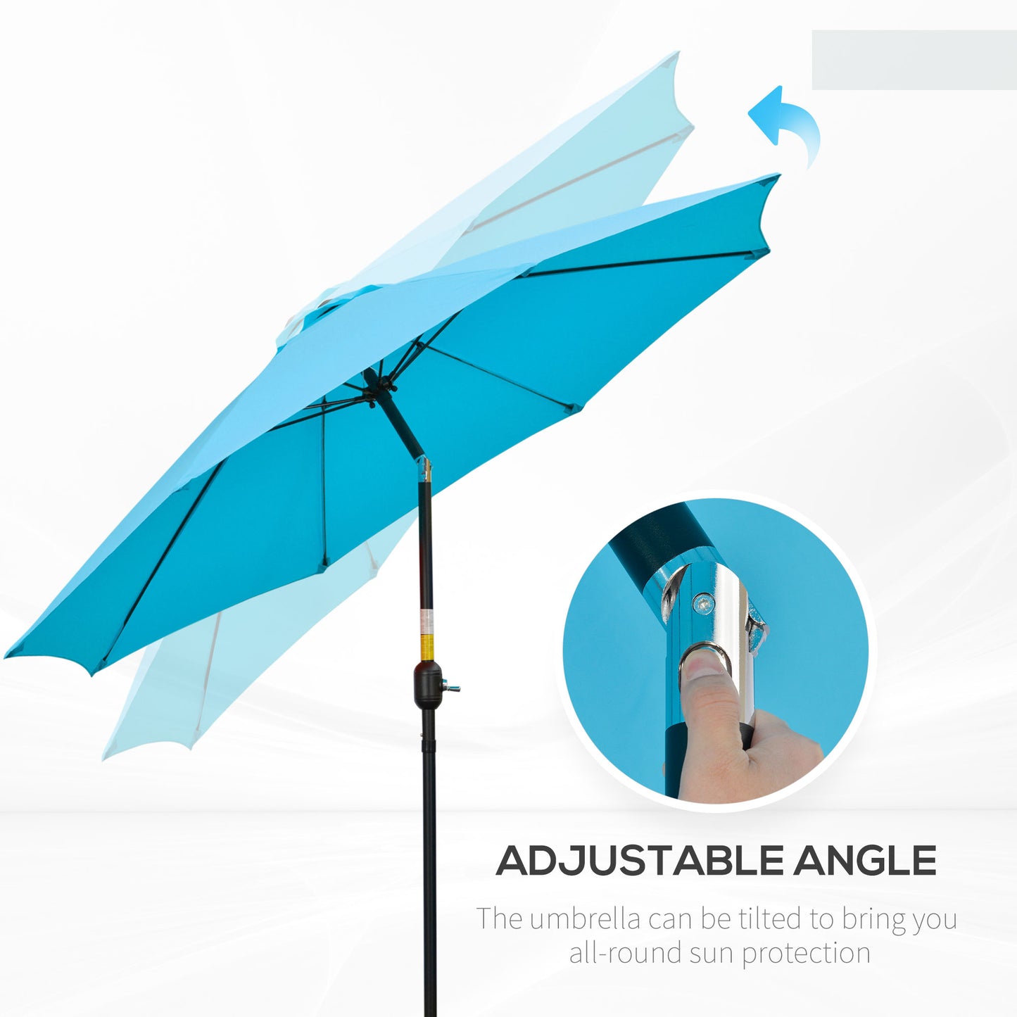 2.6M Patio Parasol Sun Umbrella