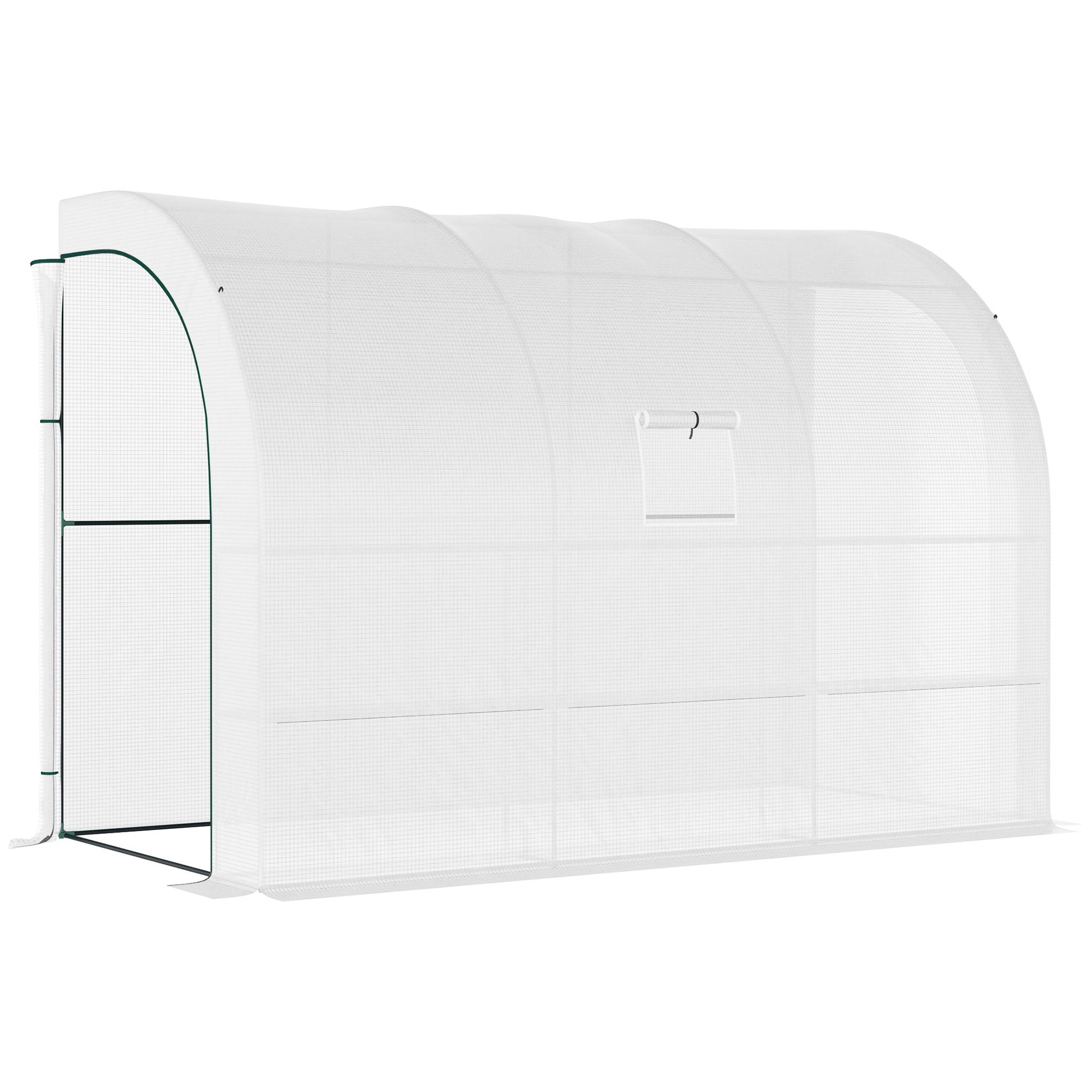 Outdoor Walk-In Greenhouse, Plant Nursery with Zippered Doors